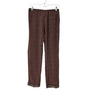 Tory Burch Women's Size 0 Elastic Waist Silk Summer Pants Floral Multicolor